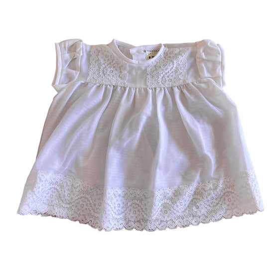 Vintage 60s Baby White Sheer Dress  6-9 Months