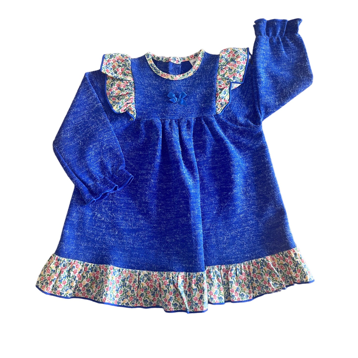 Vintage 1970s Blue Mothercare Boho Dress / 12-18 Months