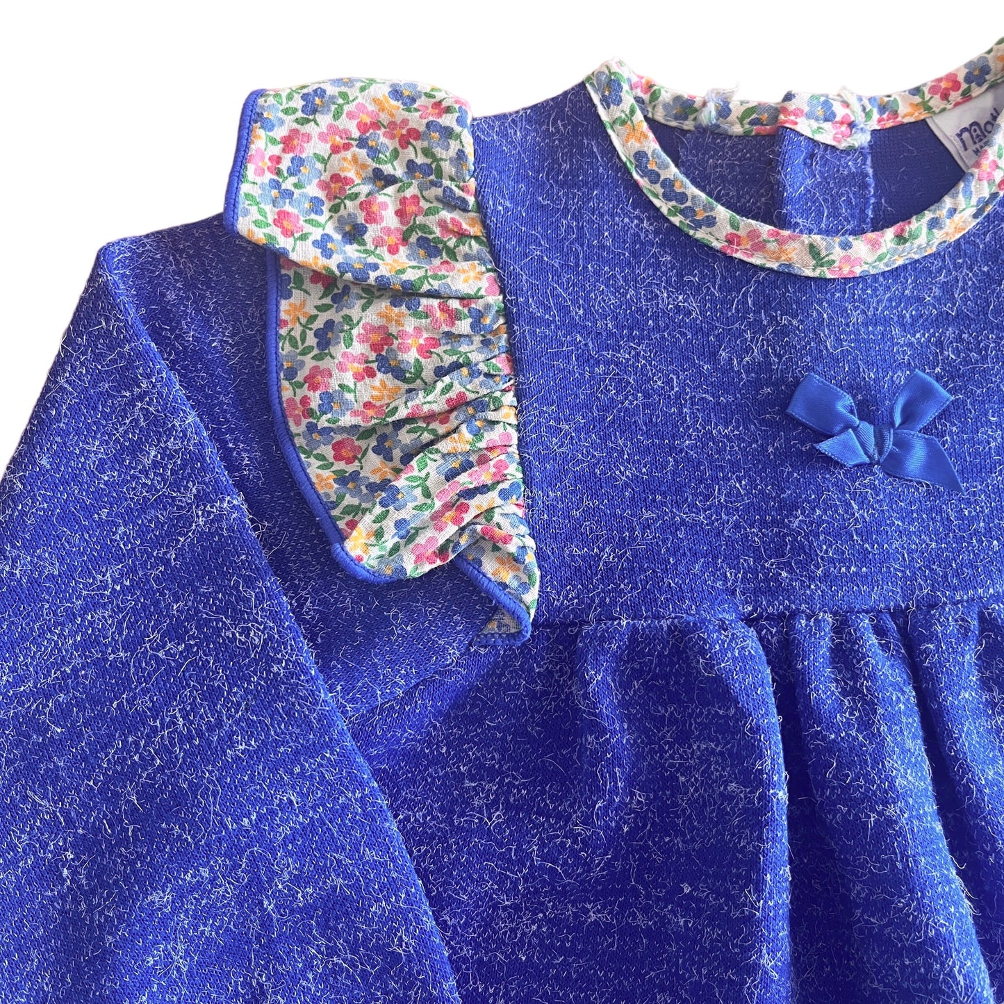 Vintage 1970s Blue Mothercare Boho Dress / 12-18 Months