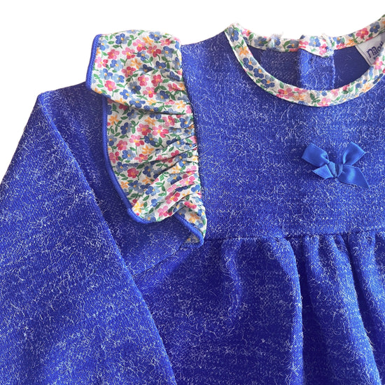 Vintage 1970s Blue Mothercare Boho Dress / 12-18 Months
