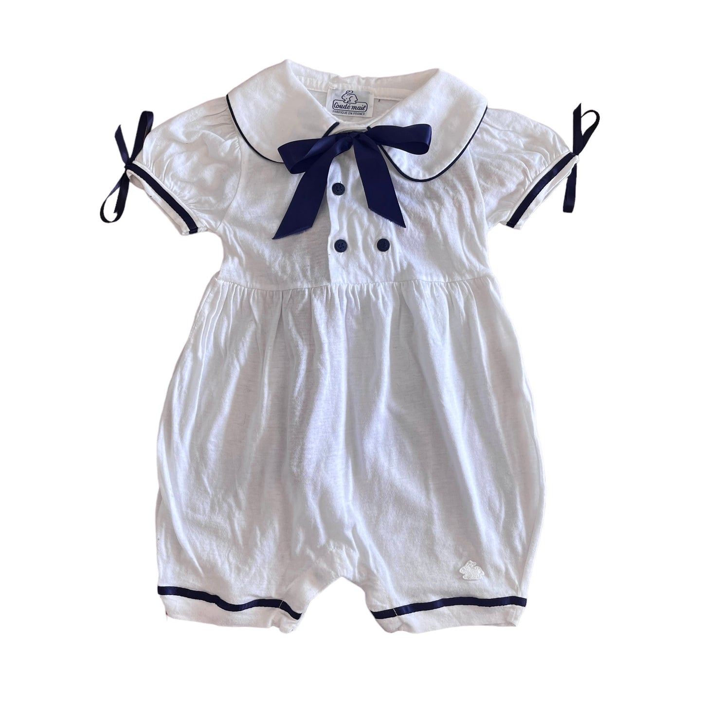 Vintage 80's Sailor Romper / 0-3 Months