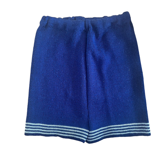 Vintage 70's Navy Knitted Shorts / 3-6 Months