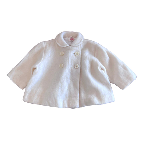 Vintage 1960s Ivory Coat  6-9 Months