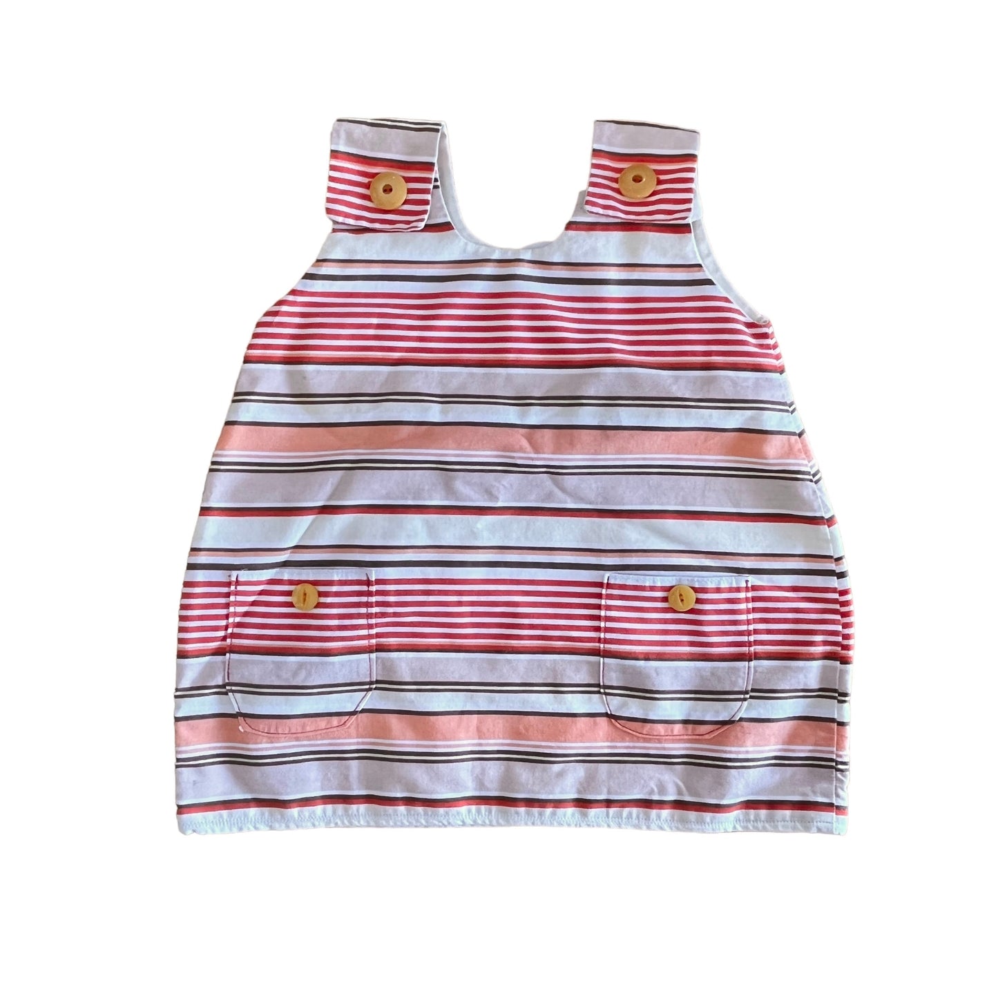 1970's Striped Dress  6-9 Months
