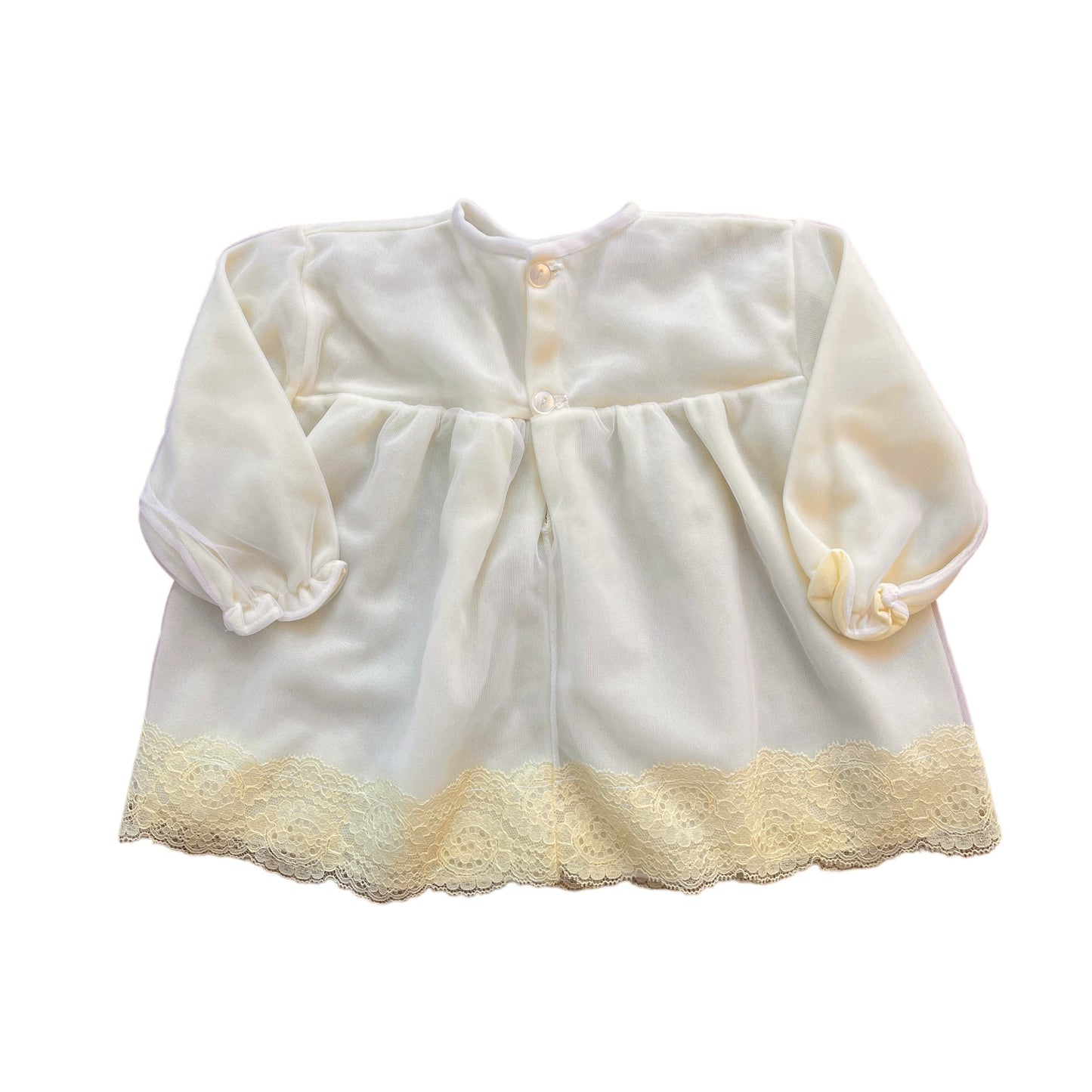 Vintage 1960's Yellow Sheer / Ruffle  Dress / 9-12M