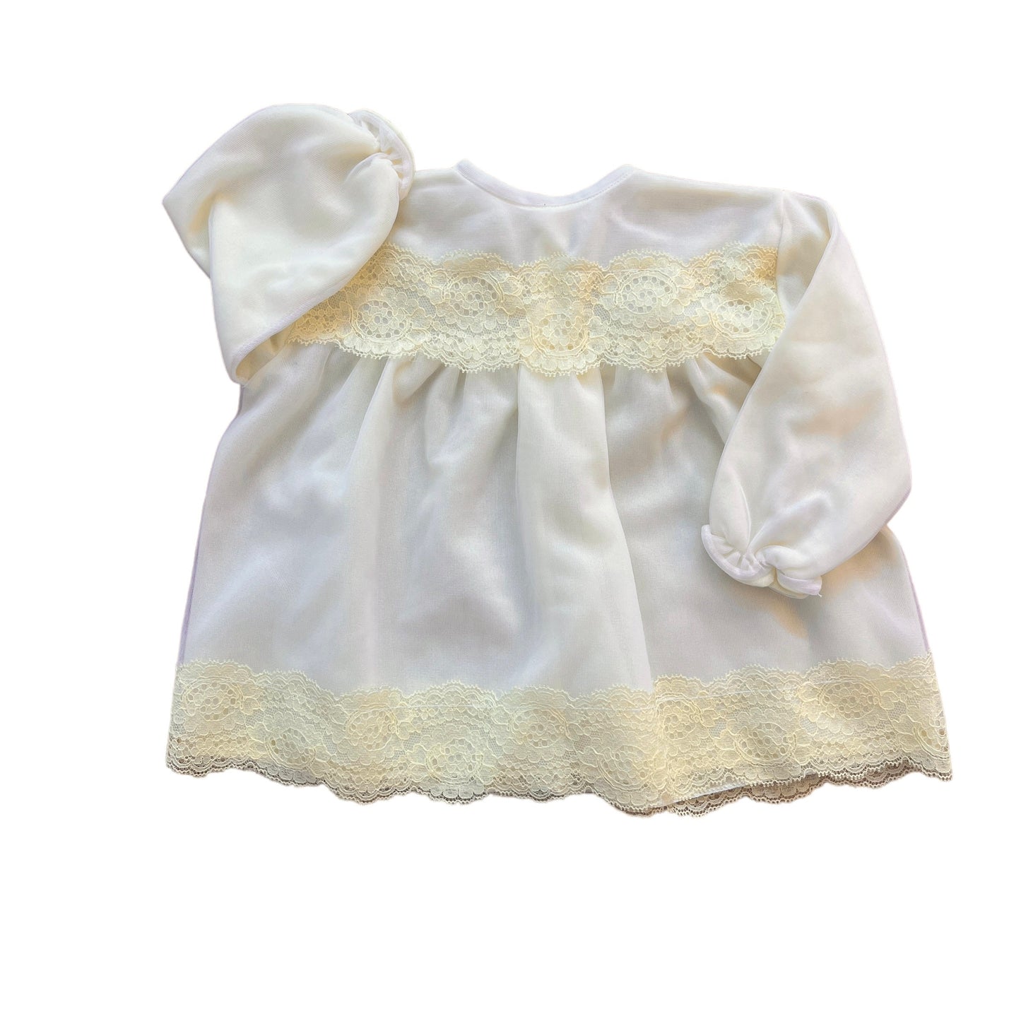 Vintage 1960's Yellow Sheer / Ruffle  Dress / 9-12M