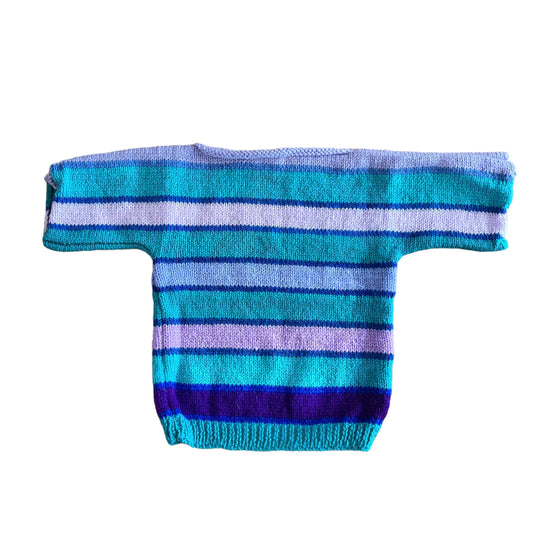 Vintage 70's Striped Hand Knitted Top 18-24 Months