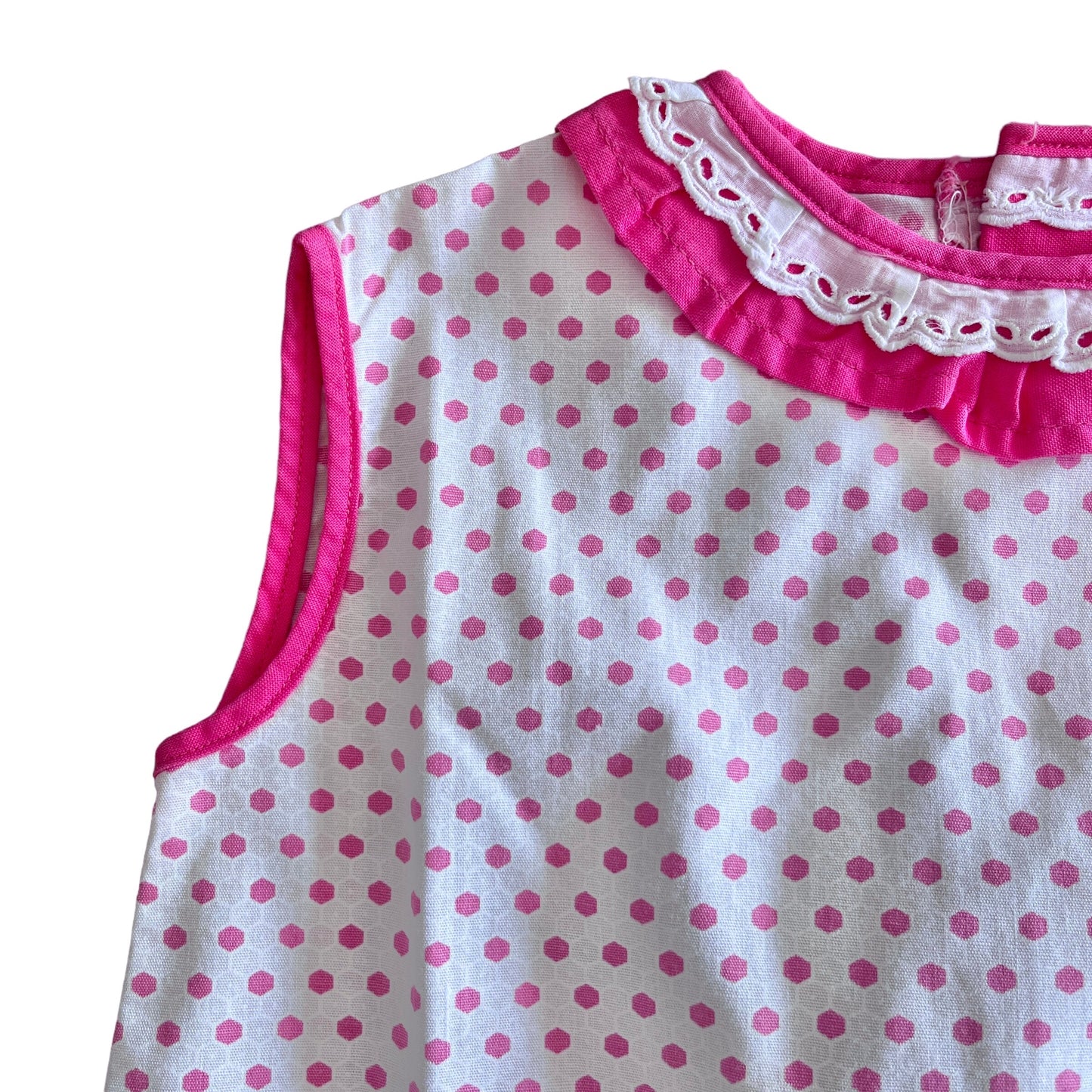 Vintage 1960s Pink Dots Mod Dress 9-12M