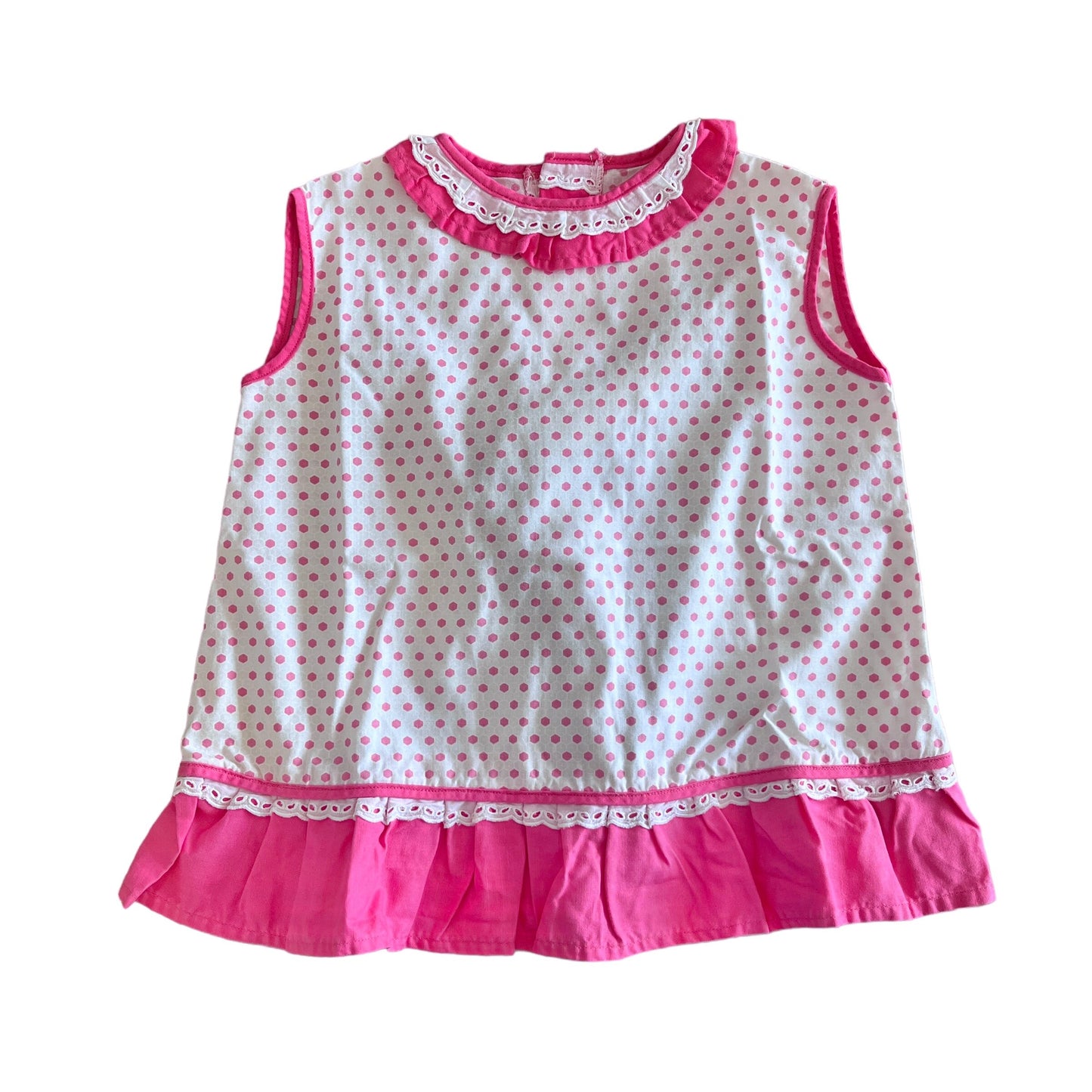 Vintage 1960s Pink Dots Mod Dress 9-12M