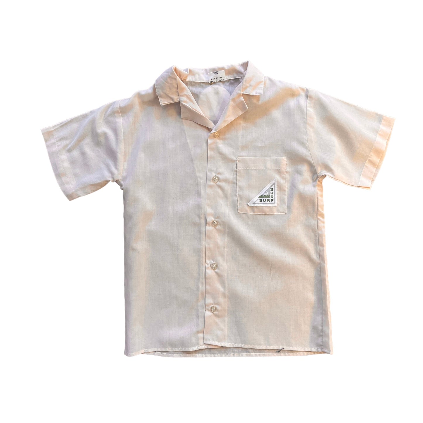 1970's Light Peach "Surf" Shirt / 6-8 Y