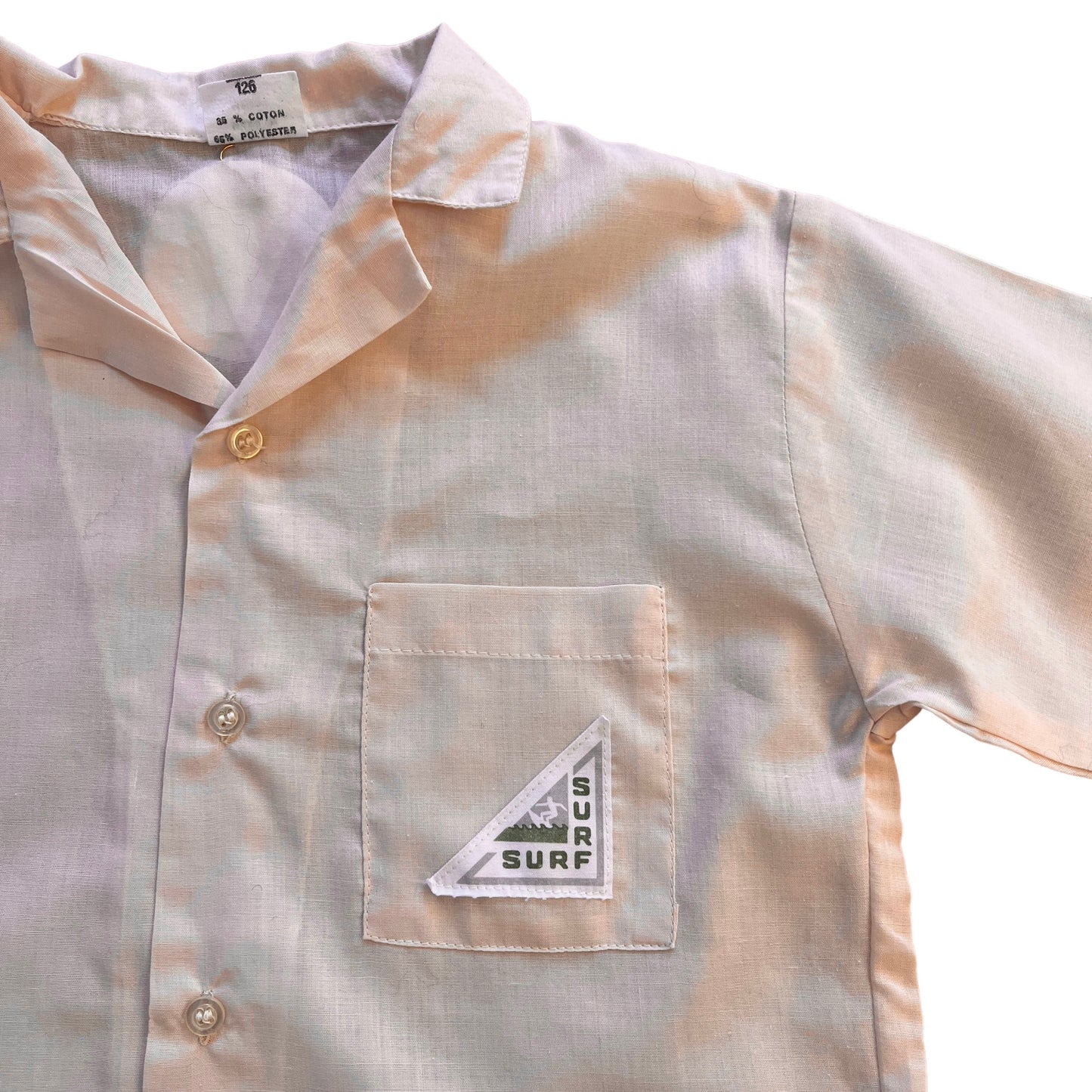 1970's Light Peach "Surf" Shirt / 6-8 Y