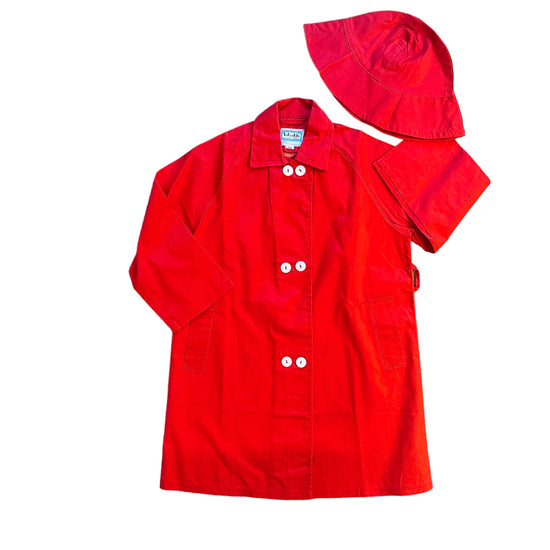 1960s Vintage Red Rain Jacket 6-8Y