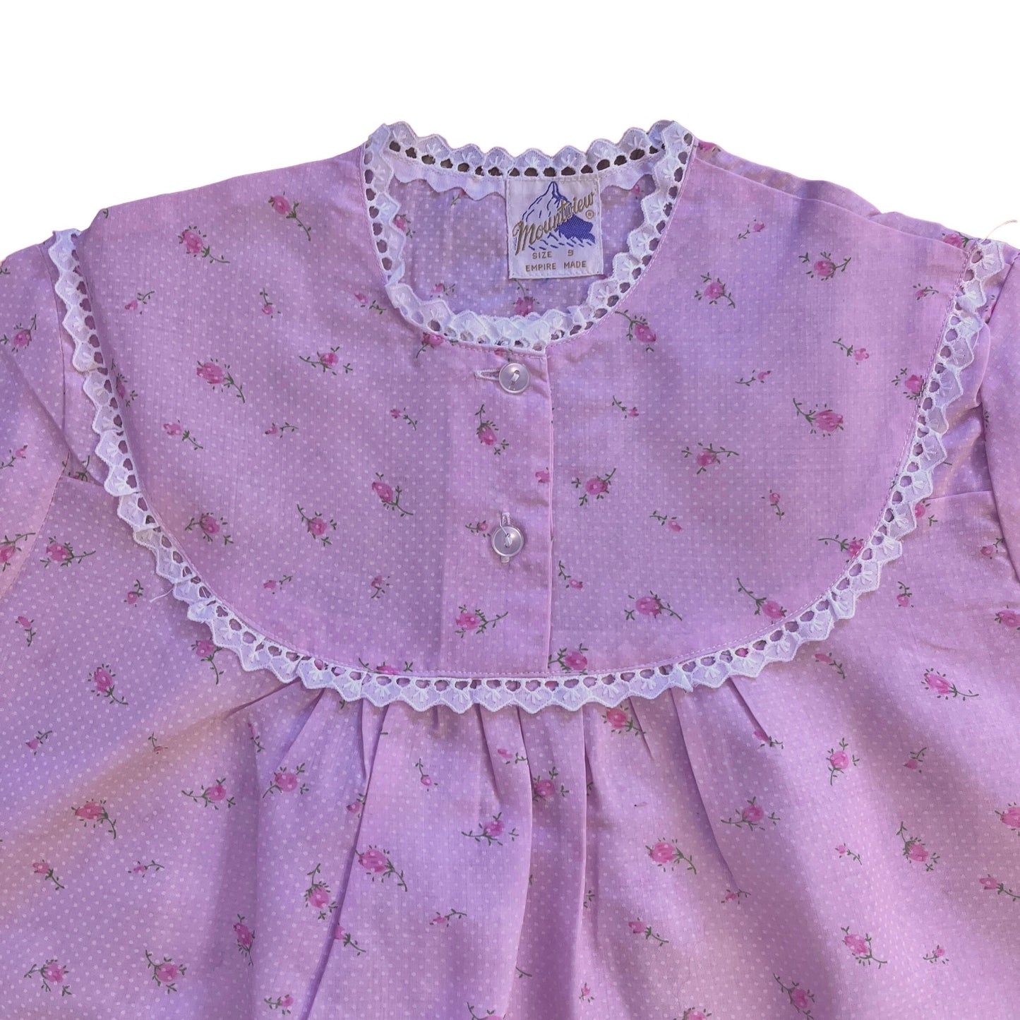 1960s Floral Pink Boho Top 8-10Y