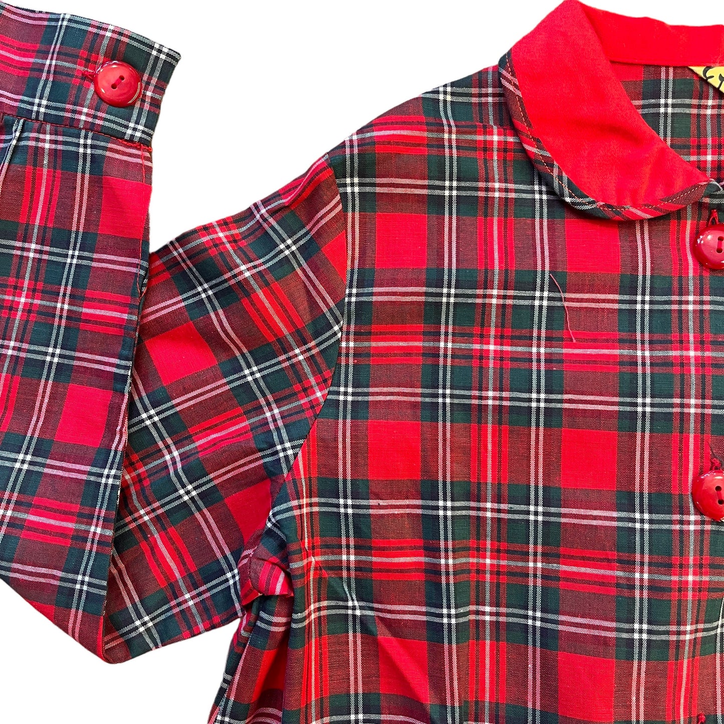 Load image into Gallery viewer, 60&amp;#39;s Red Tartan Blouse / Dress 6-8 Years
