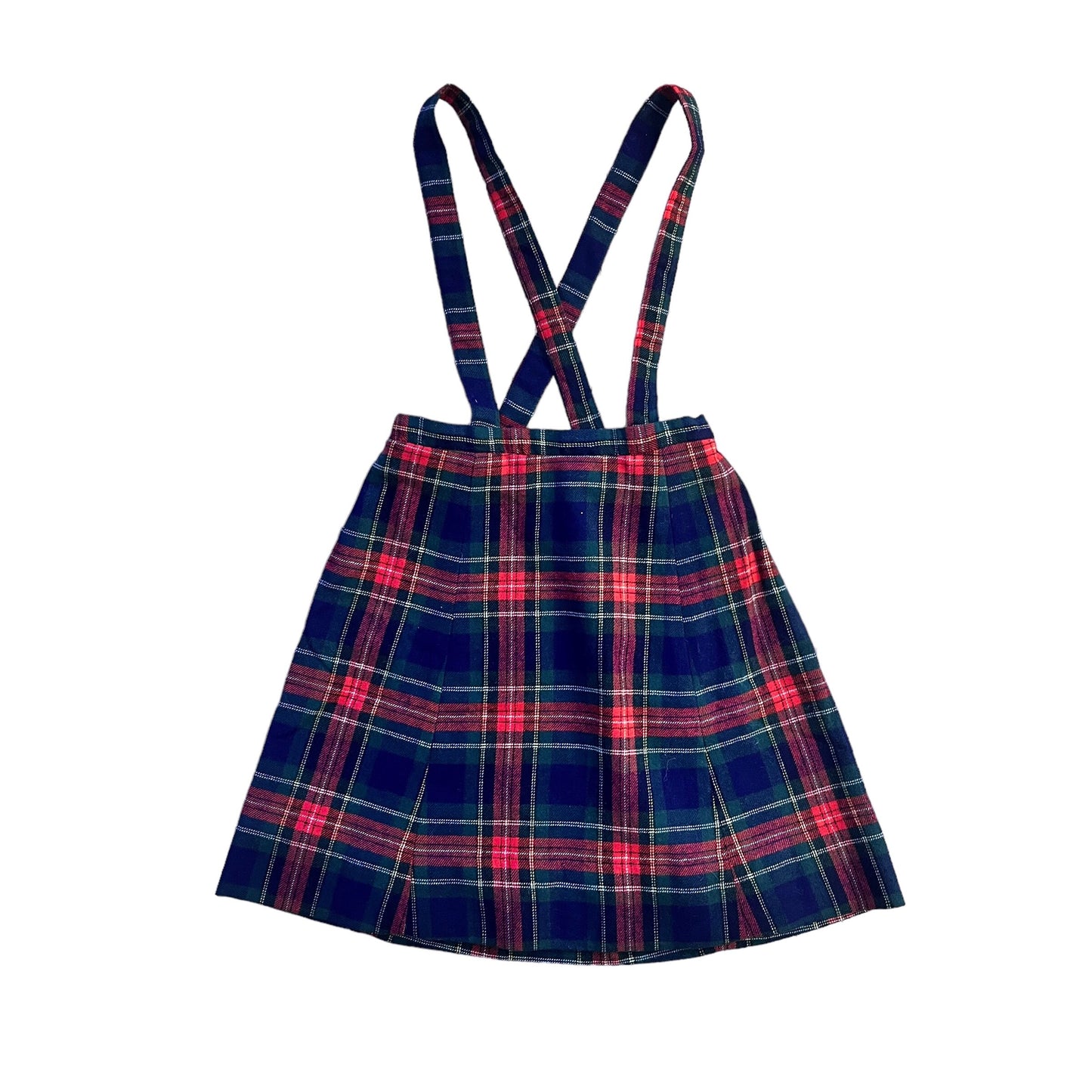 60s Tartan Suspenders Skirt 6-8Y