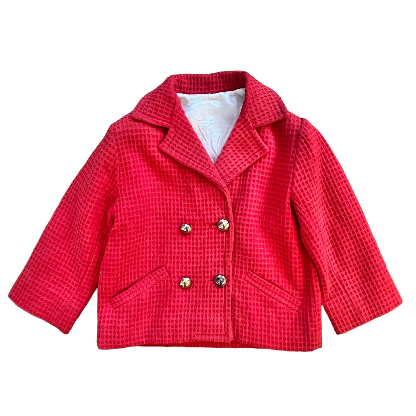 Vintage 1960's Textured Red Blazer 10-12Y