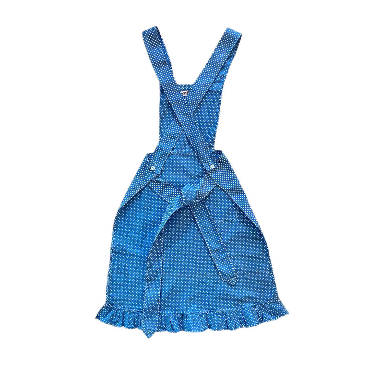 1960s Blue Polka Dot Apron 3-4Y