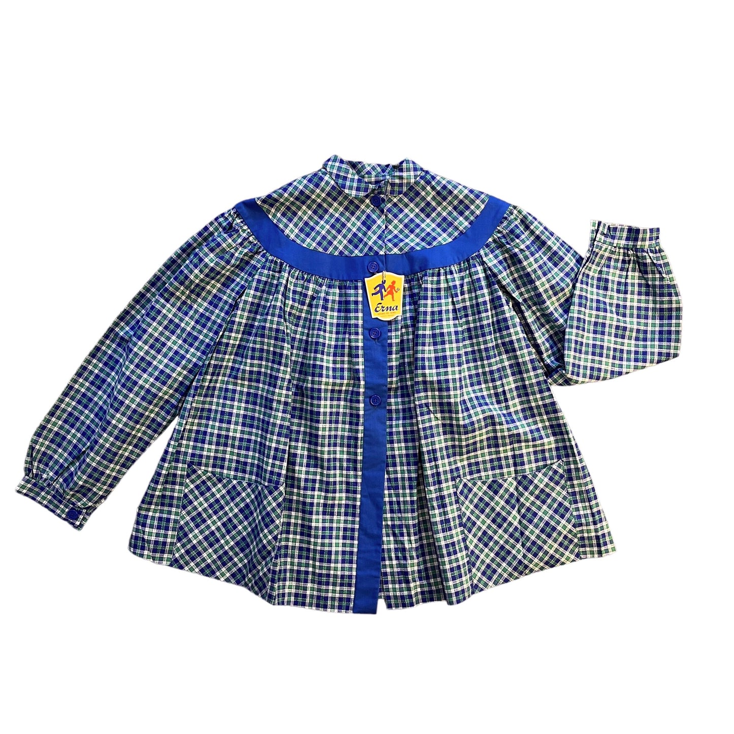 Load image into Gallery viewer, Vintage 1960s Checkered Blue Tunic / 10-12 Years
