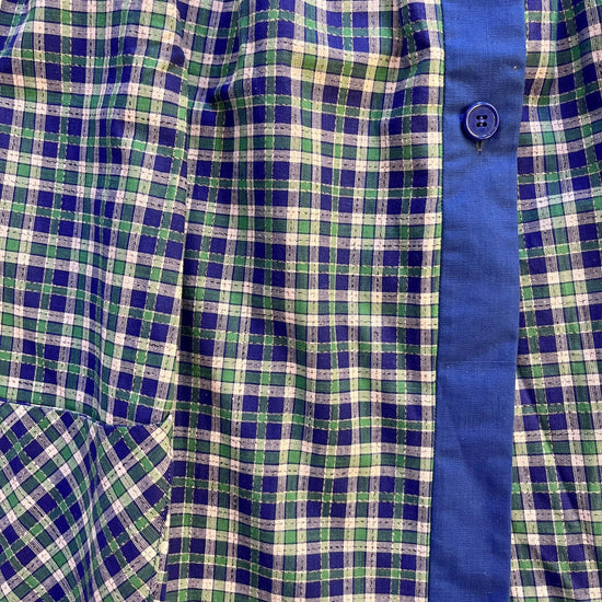 Load image into Gallery viewer, Vintage 1960s Checkered Blue Tunic / 10-12 Years
