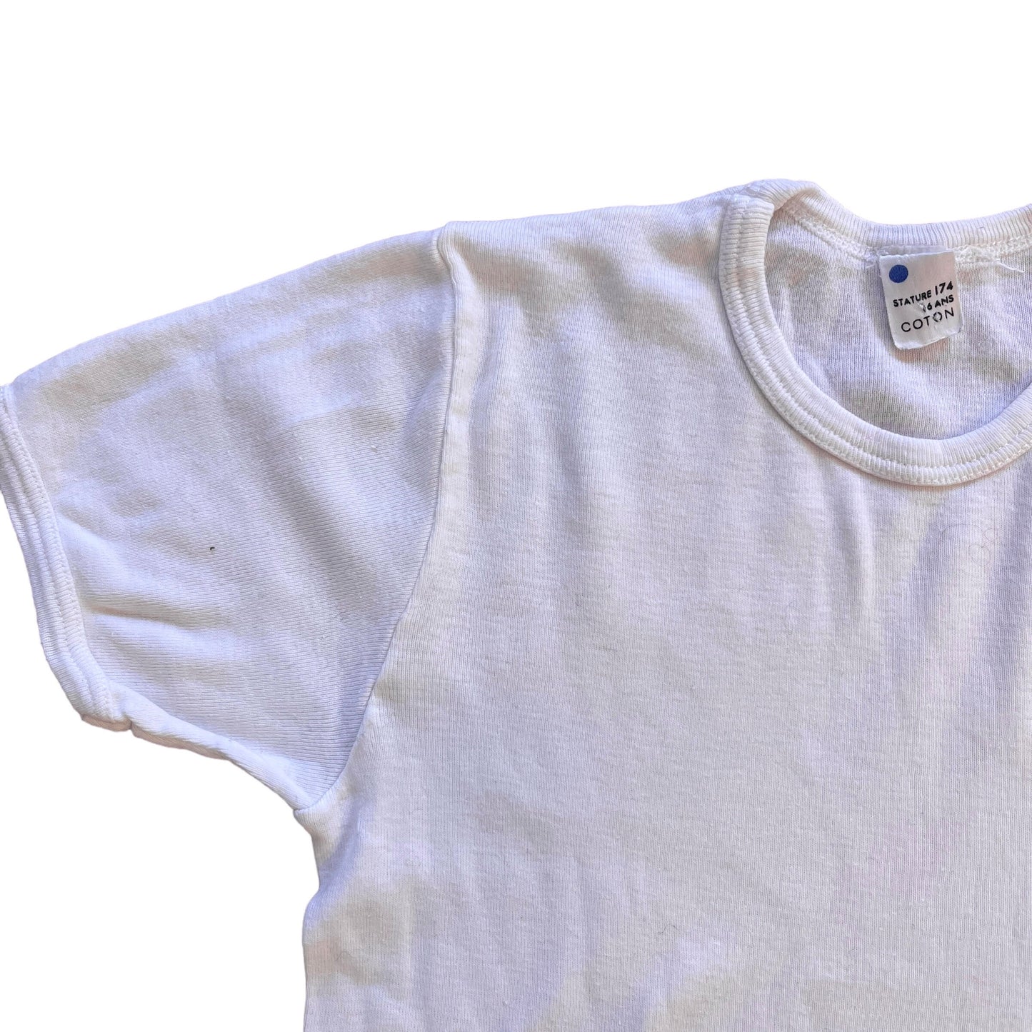 Vintage 1970s White Cotton Tee 10-12Y