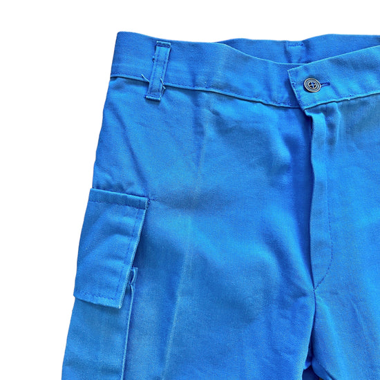 1970s Blue Flared Cargo Pants 8-10Y