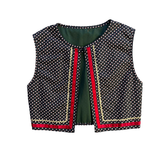 1970's Boho Cropped Waistcoat 8-10Y