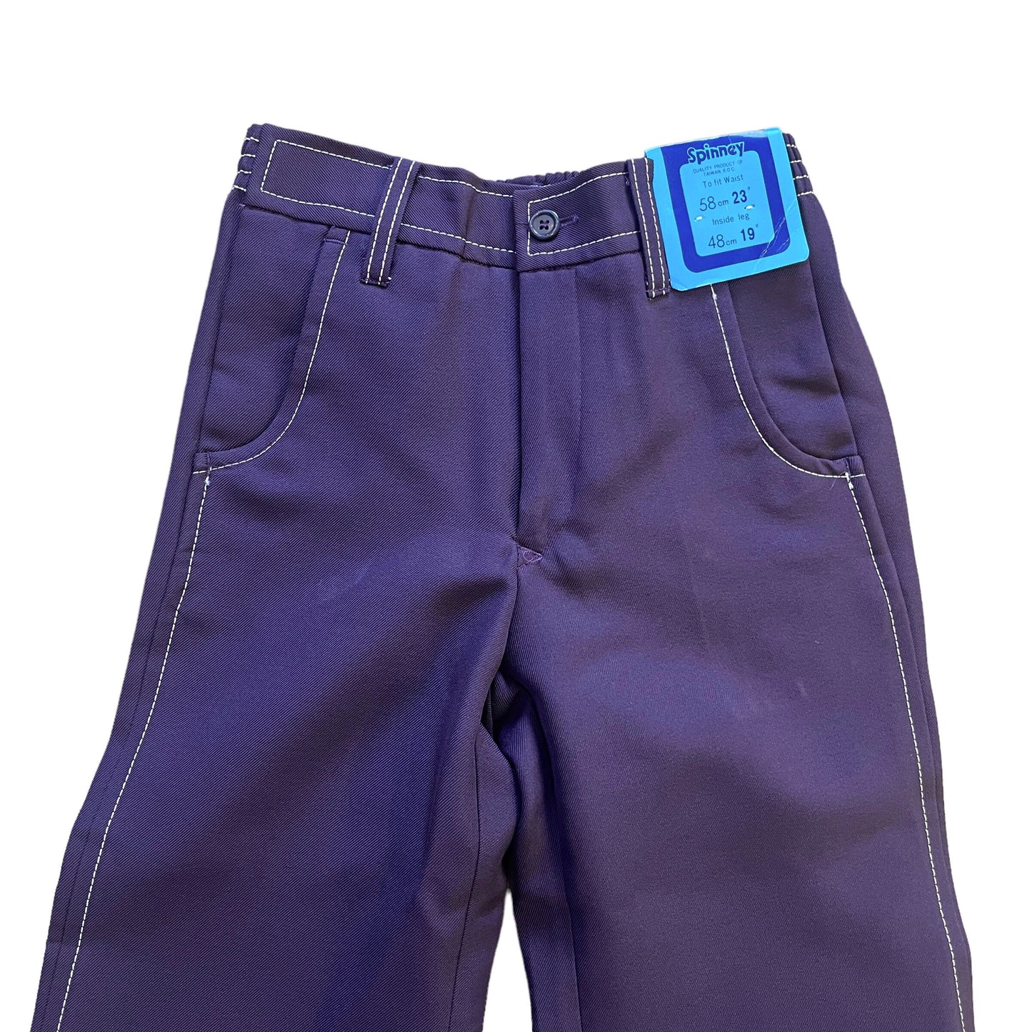 1970s Dark Purple Flare Bottoms 6-8Y