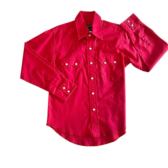 1970s Dark Red Shirt / 8-10Y