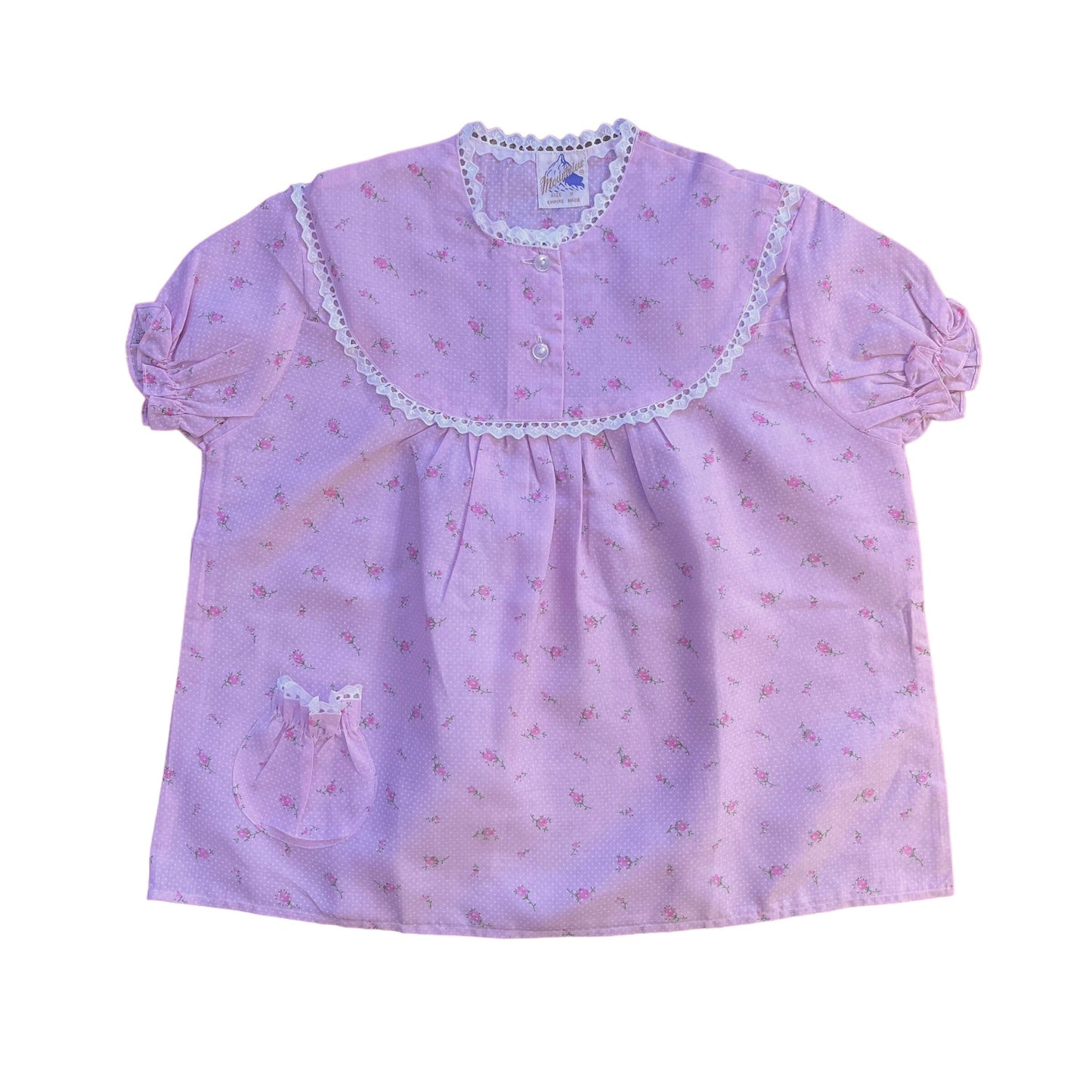 1960s Floral Pink Boho Top 8-10Y