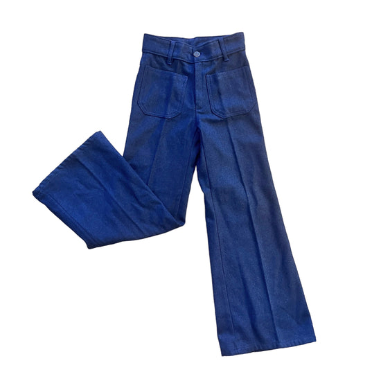 60s Navy Wide Leg Trousers / 6-8Y