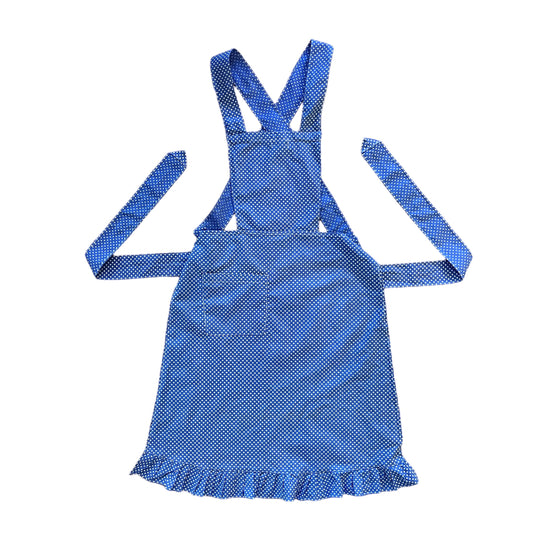 1960s Blue Polka Dot Apron 3-4Y