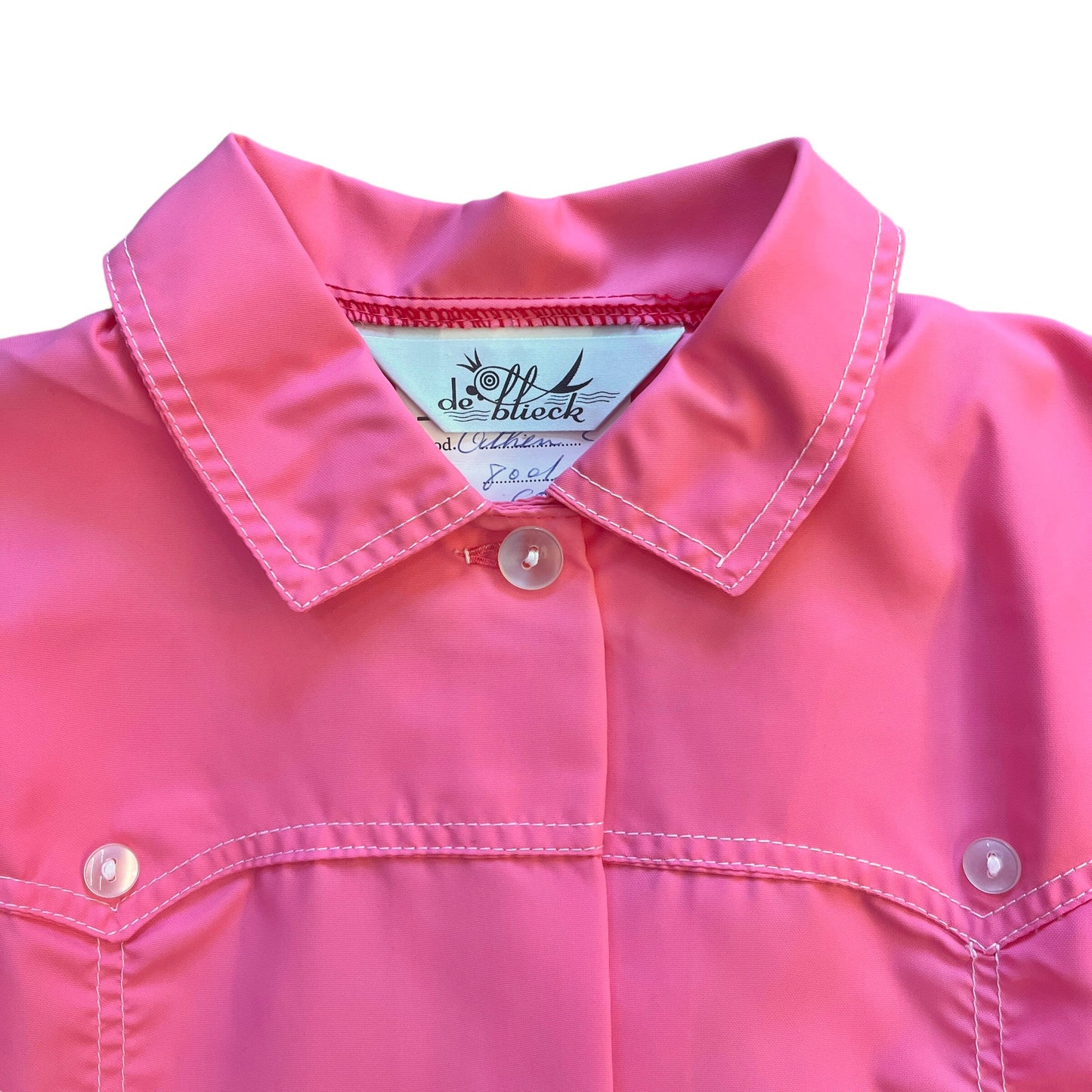 Vintage 1960s Pink School Nylon Dress / Blouse 6-8Y