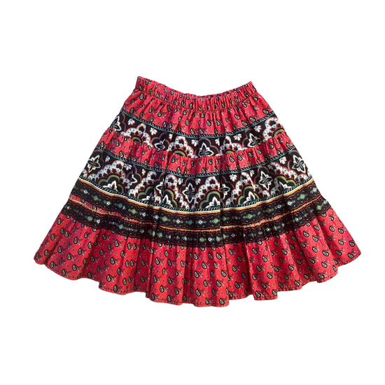 Vintage 80s Printed Skirt / 5-6Y