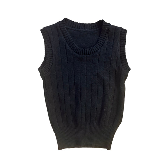 Load image into Gallery viewer, 1970&amp;#39;s Black Knitted Vest / 5-6Y
