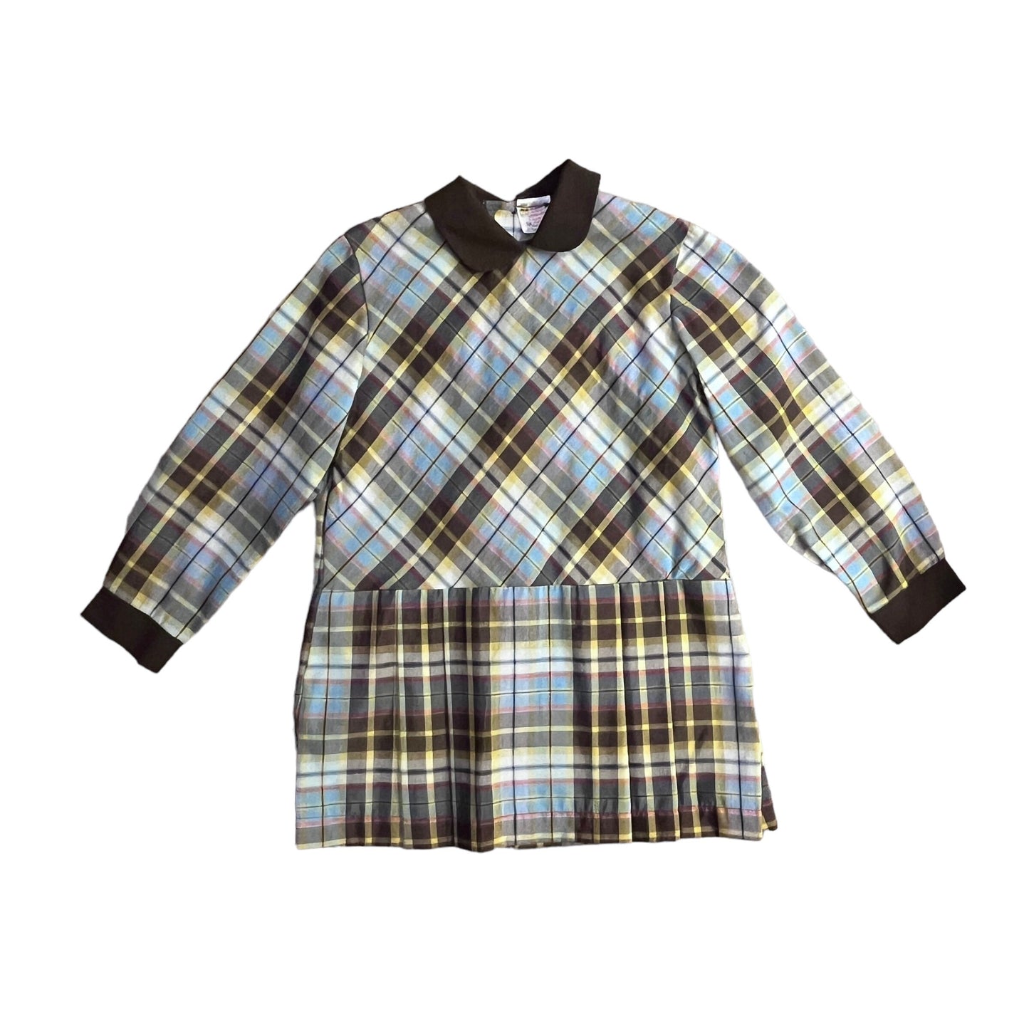 1960's Check Pleated Dress/ Blouse / 5-6Y