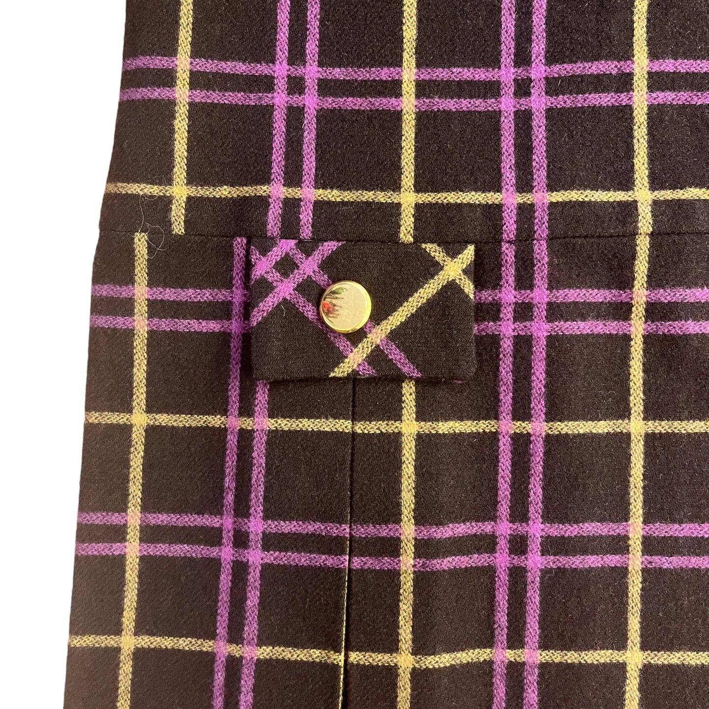 1960's Brown Check Mod Dress / 5-6Y