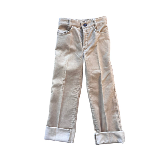 1970s Beige Cord Trousers / 5-6Y