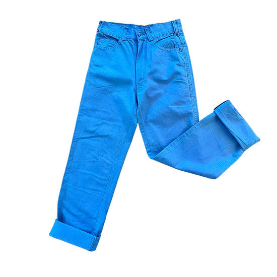 70s Blue Slim Fit Trousers / 6-8Y