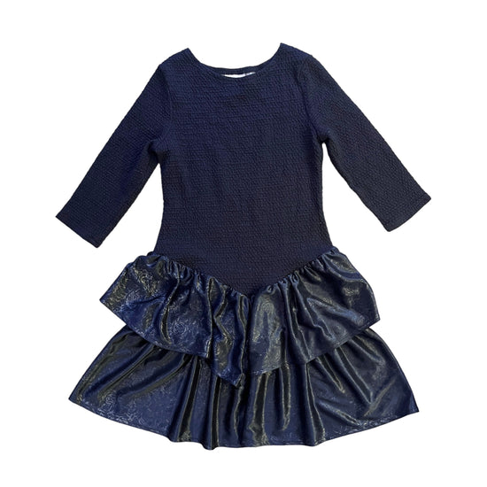 90's Black Frilled Dress 8-10Y