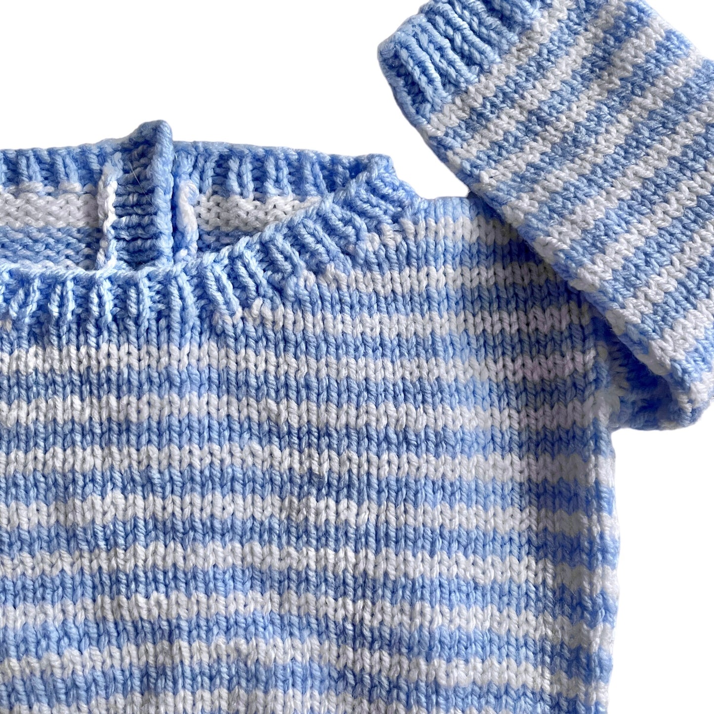 Vintage Blue Striped Knitted Jumper 3-6 Months