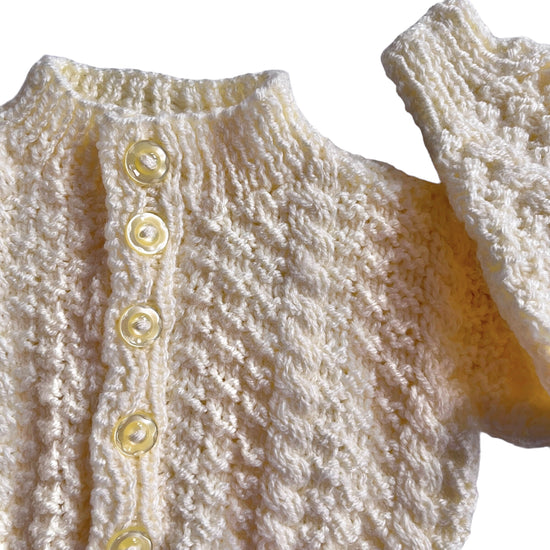 Vintage Yellow Knitted Cardigan 0-3 Months