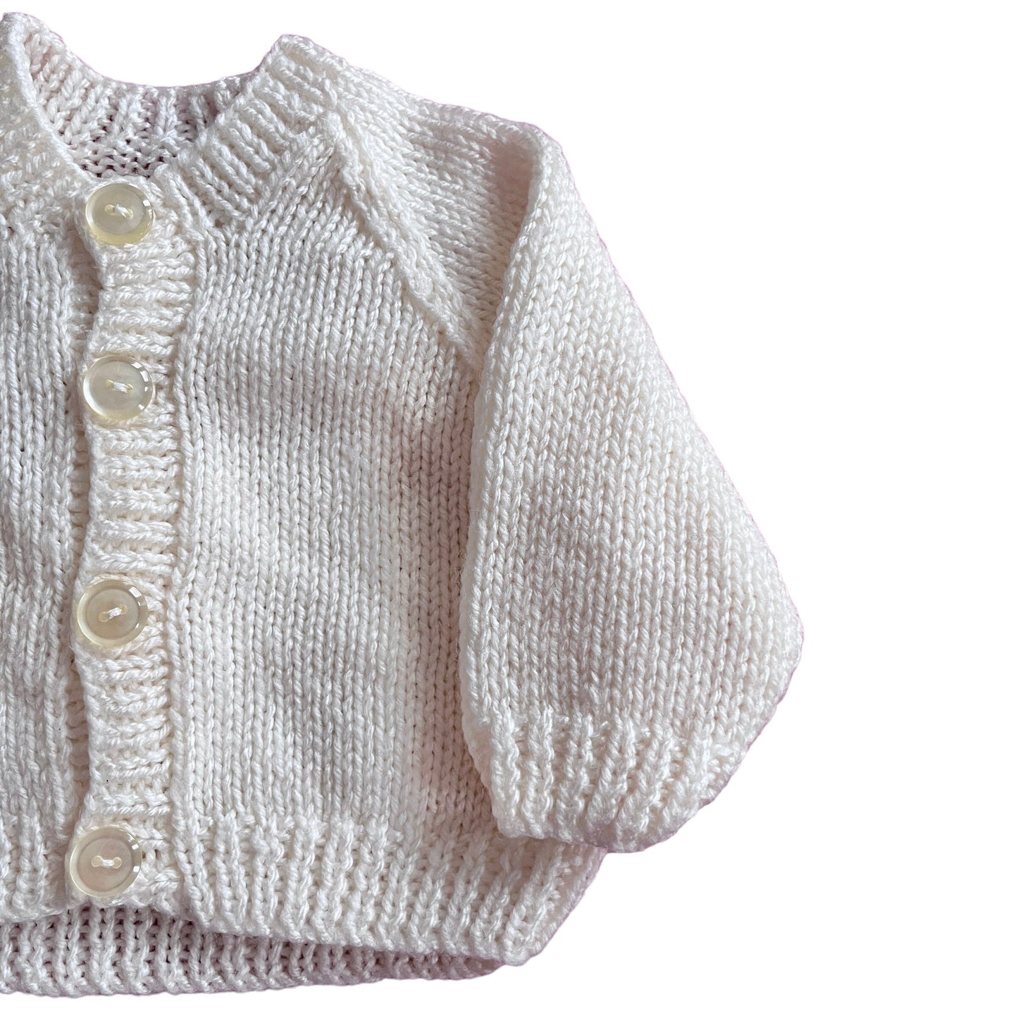 Vintage Knitted White Cardigan 0-3 Months