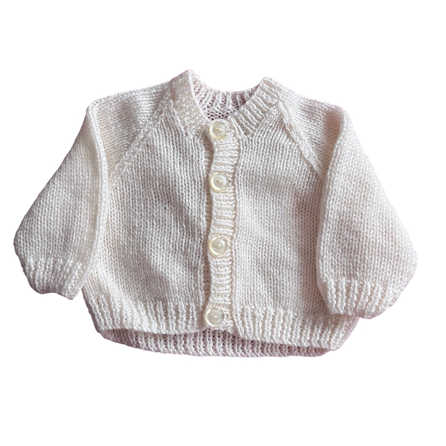 Vintage Knitted White Cardigan 0-3 Months