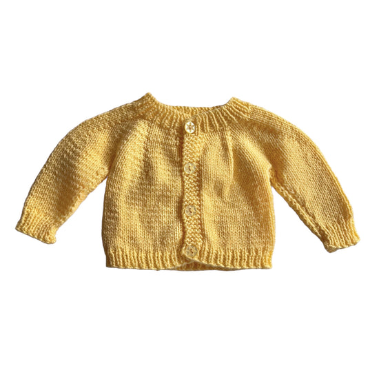 Vintage Yellow Knitted Cardigan Newborn / 0-3 Months