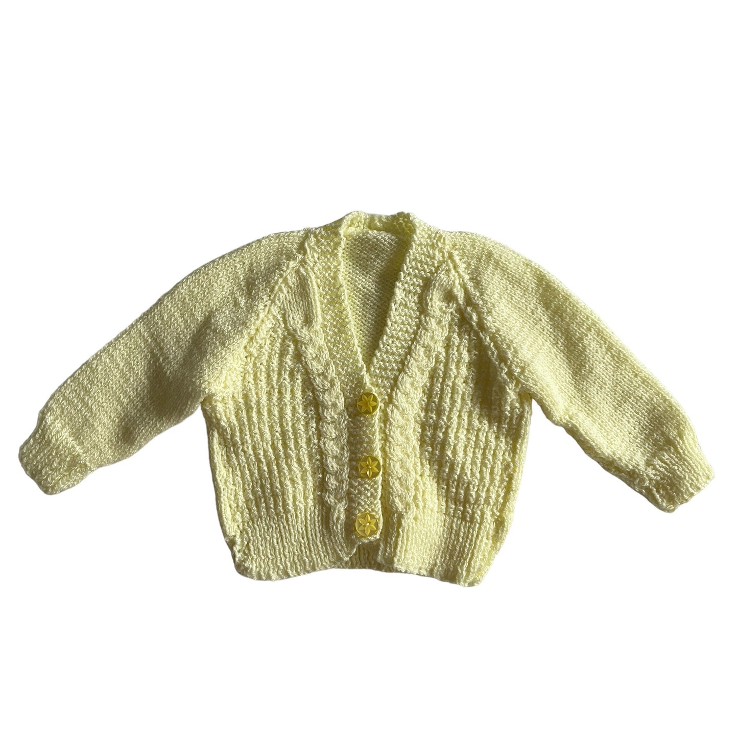 Vintage Yellow Knitted Cardigan 0-6 Months