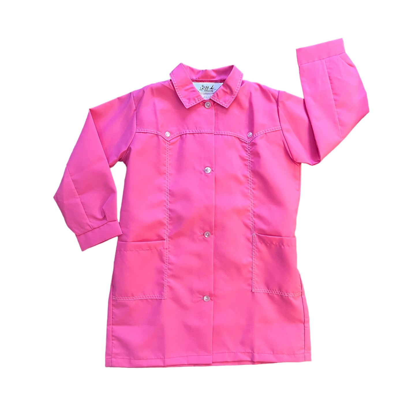 Vintage 1960s Pink School Nylon Dress / Blouse 6-8Y