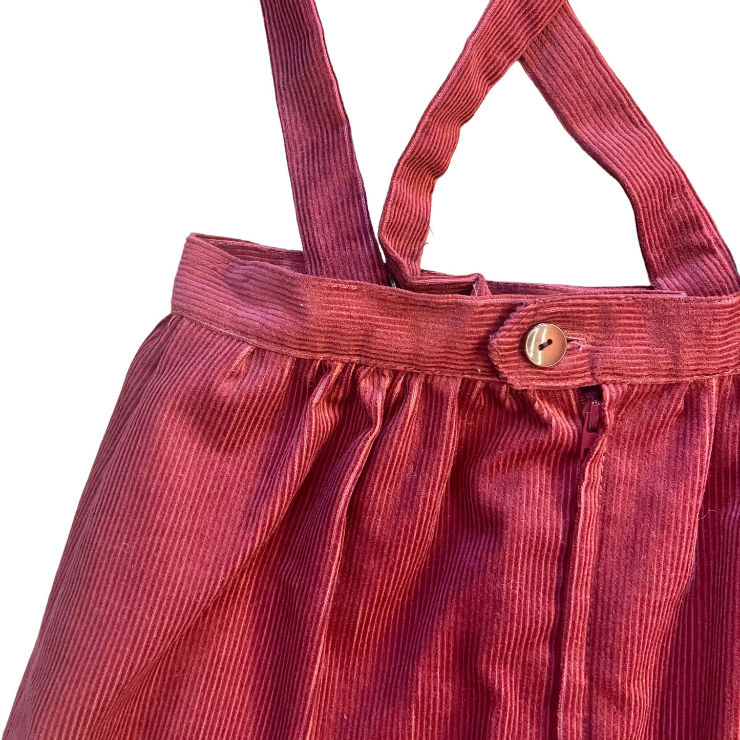 1970s Dark Red Corduroy Skirt / 5-6Y