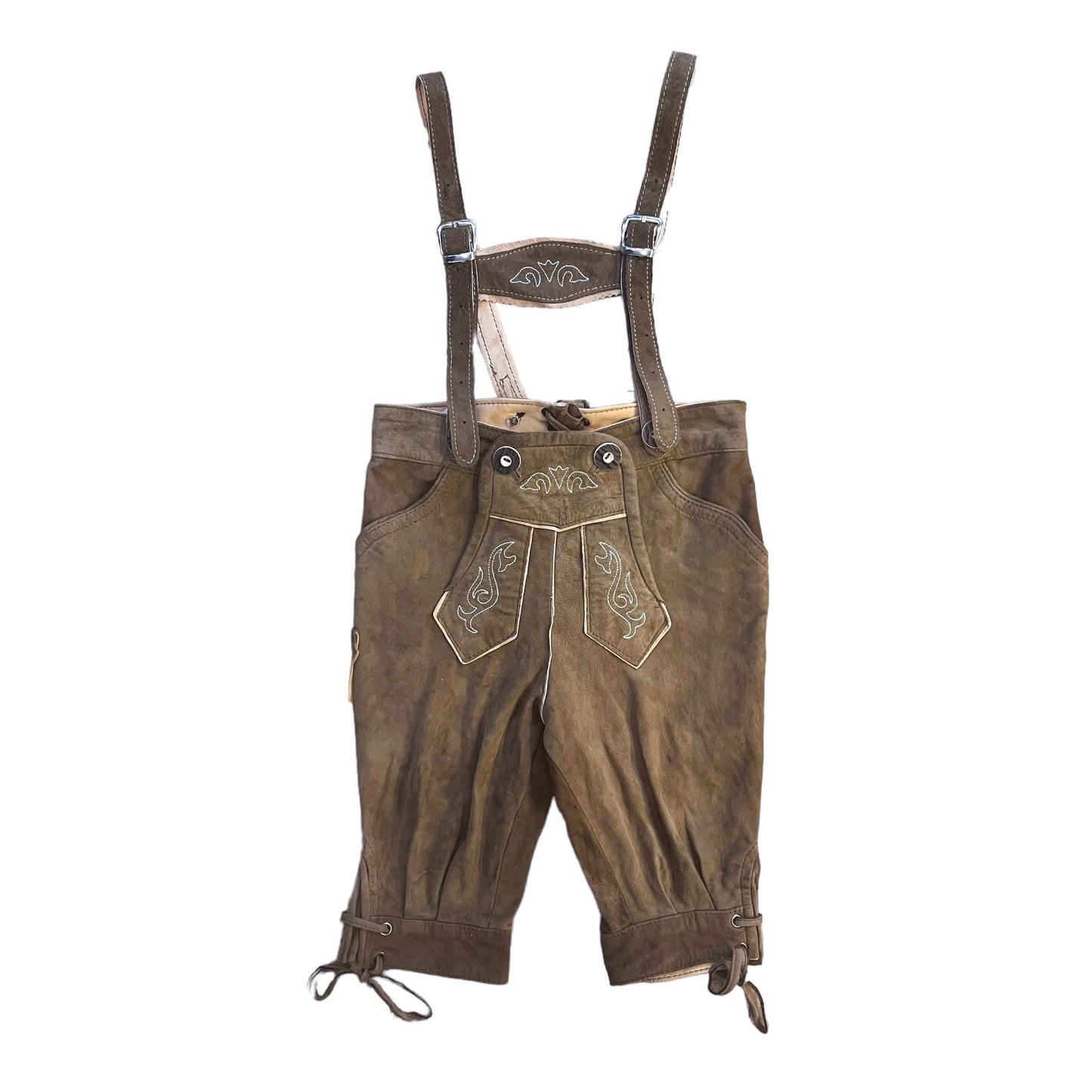 1970's Austrian Children's Lederhosen Leather Shorts 5-6 Years