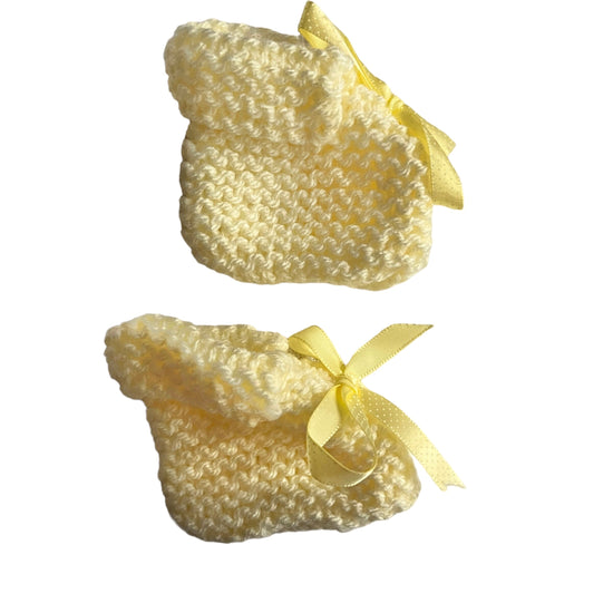 1970's Knitted Baby Booties 0-6M