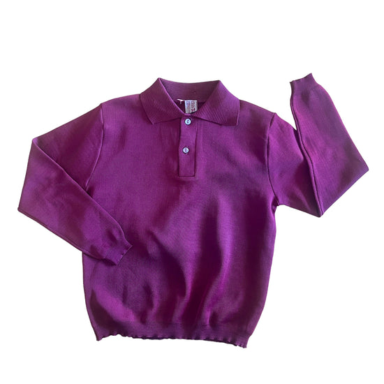 1970's Dark Red Polo Top 5-6Y